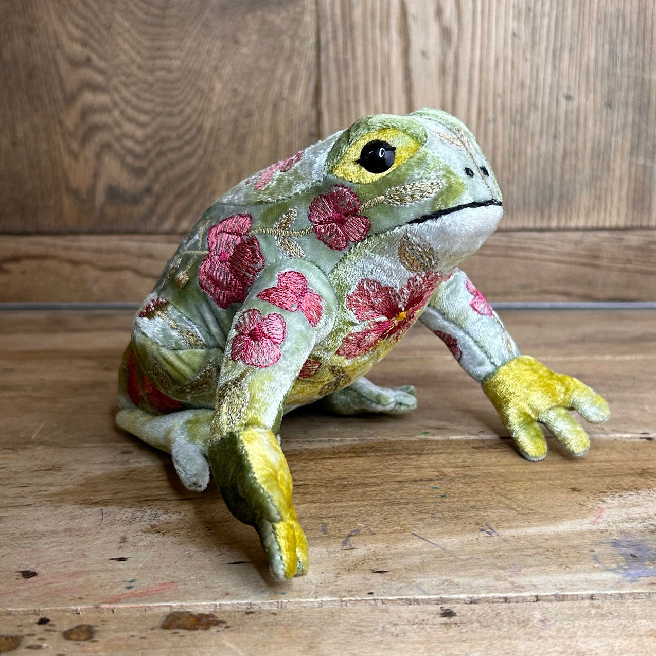 Grenouille brodées Anke Drechsel - Peluche d'Art