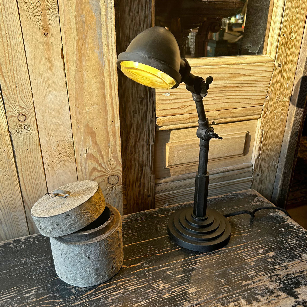 Lampe à poser - Nano patine Noir brûlé