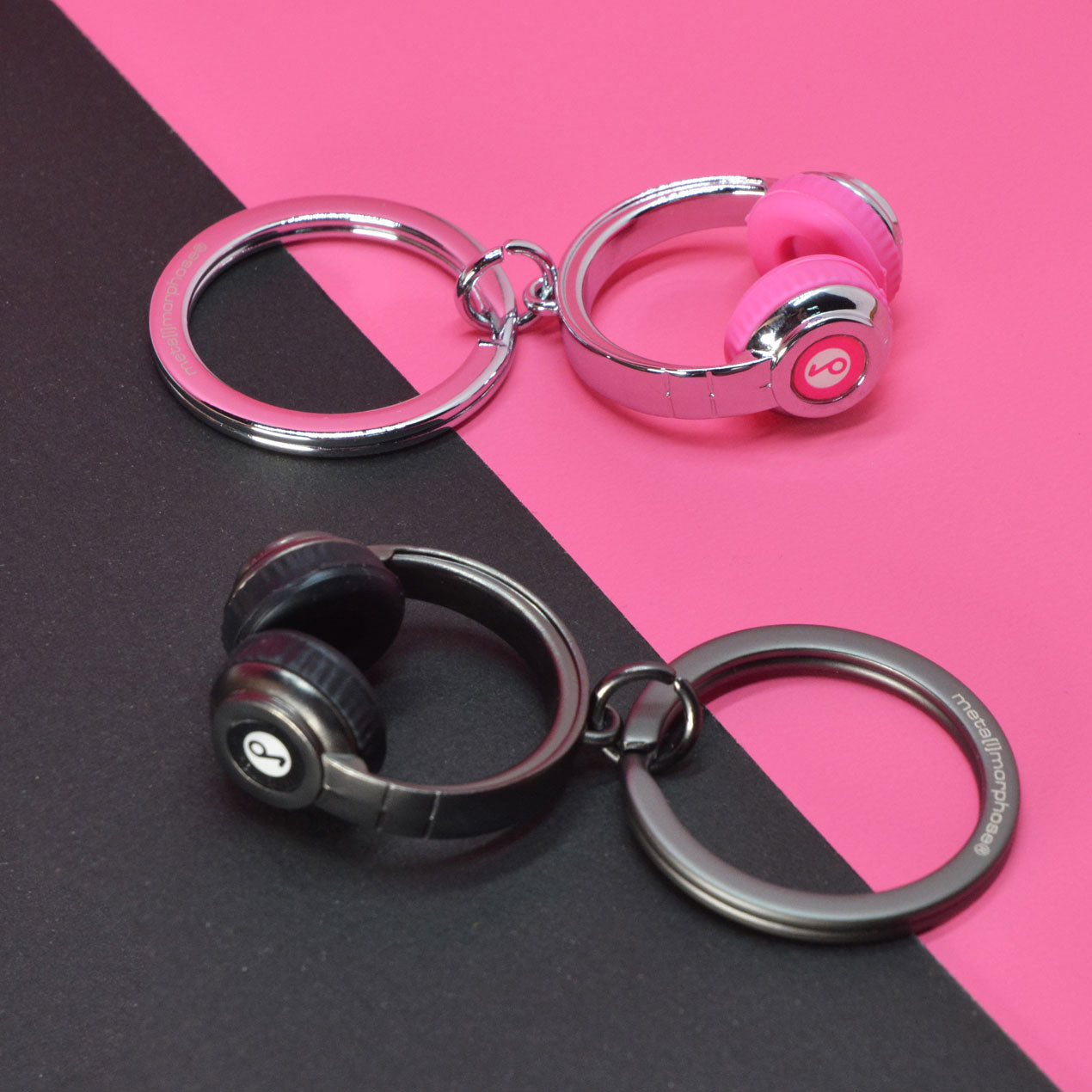 Porte-clés Casque Audio noir - Metalmorphose