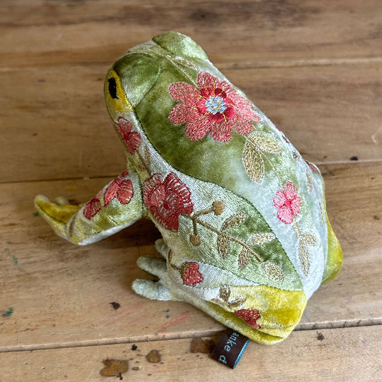 Grenouille brodées Anke Drechsel - Peluche d'Art