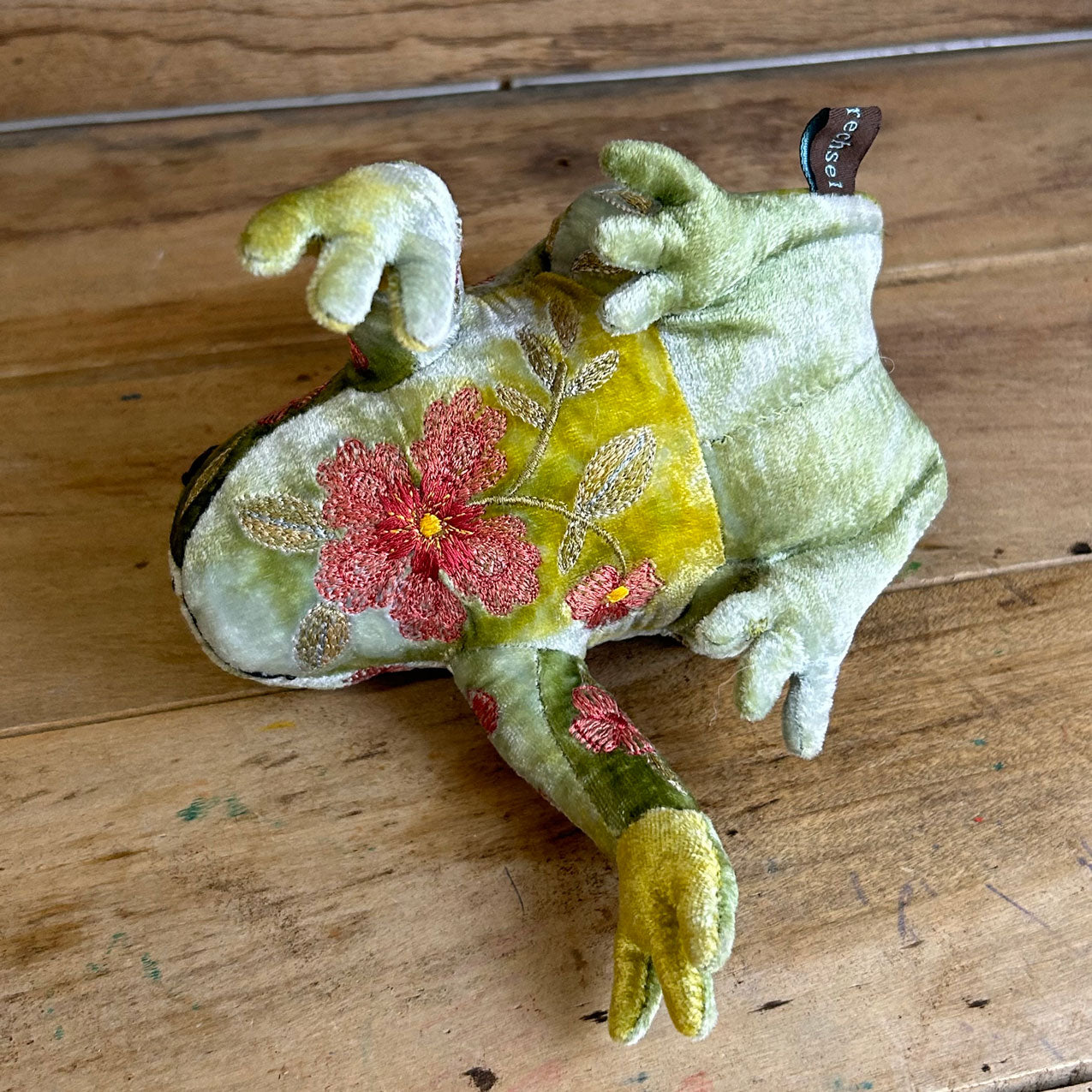 Grenouille brodées Anke Drechsel - Peluche d'Art