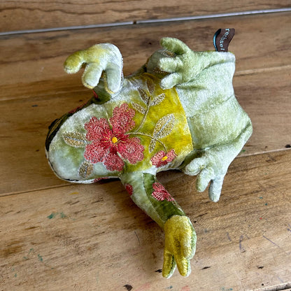 Grenouille brodées Anke Drechsel - Peluche d'Art