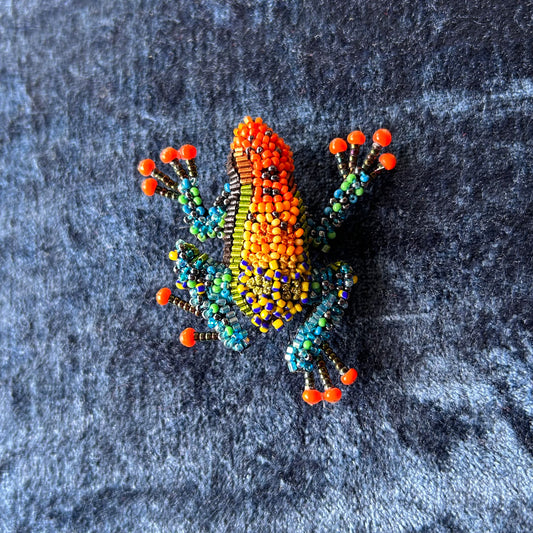 Broche brodée Trovelore - Grenouille Amazonienne