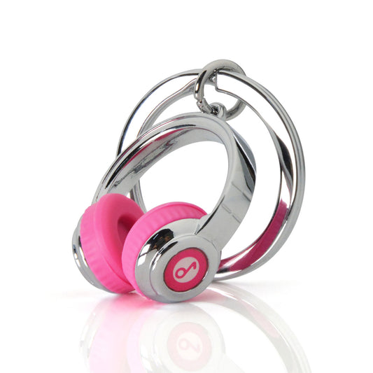 Porte-clés Casque Audio rose - Metalmorphose