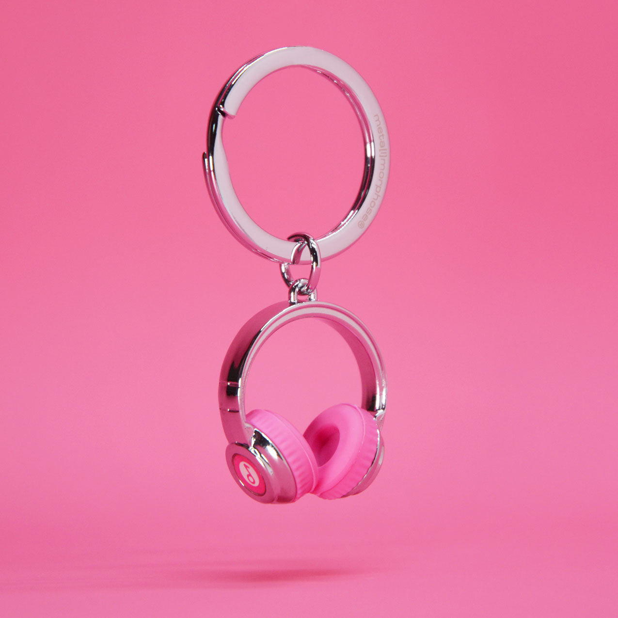 Porte-clés Casque Audio rose - Metalmorphose