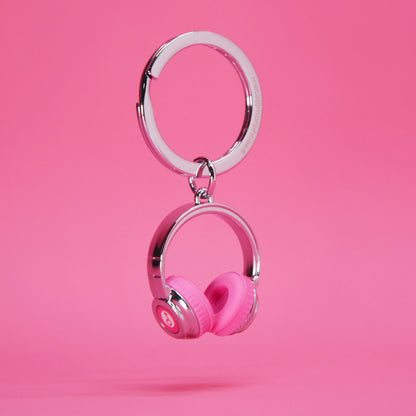 Porte-clés Casque Audio rose - Metalmorphose