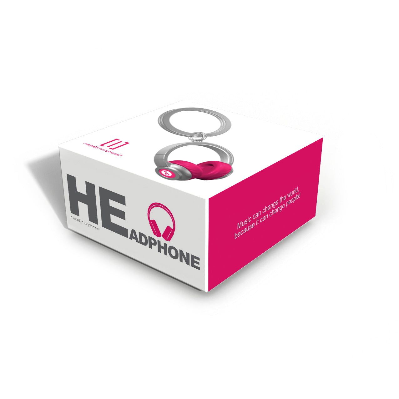 Porte-clés Casque Audio rose - Metalmorphose