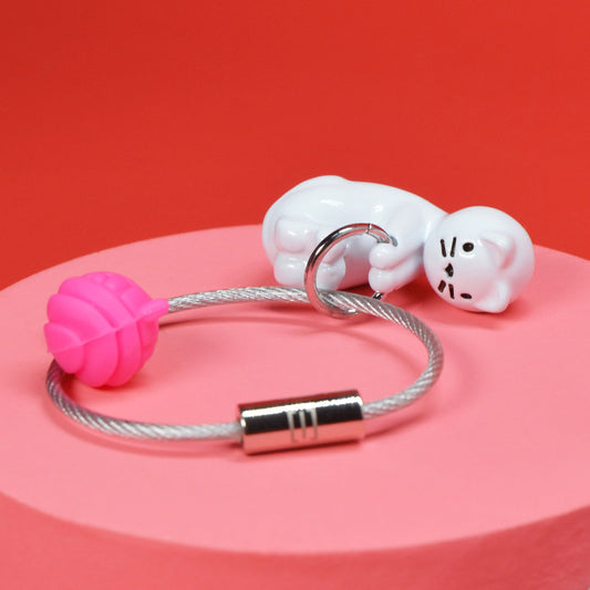 Porte-clés Chaton & pelote - Metalmorphose