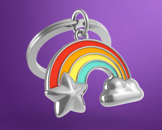 Porte-clés Arc-en-ciel & son Étoile - Metalmorphose