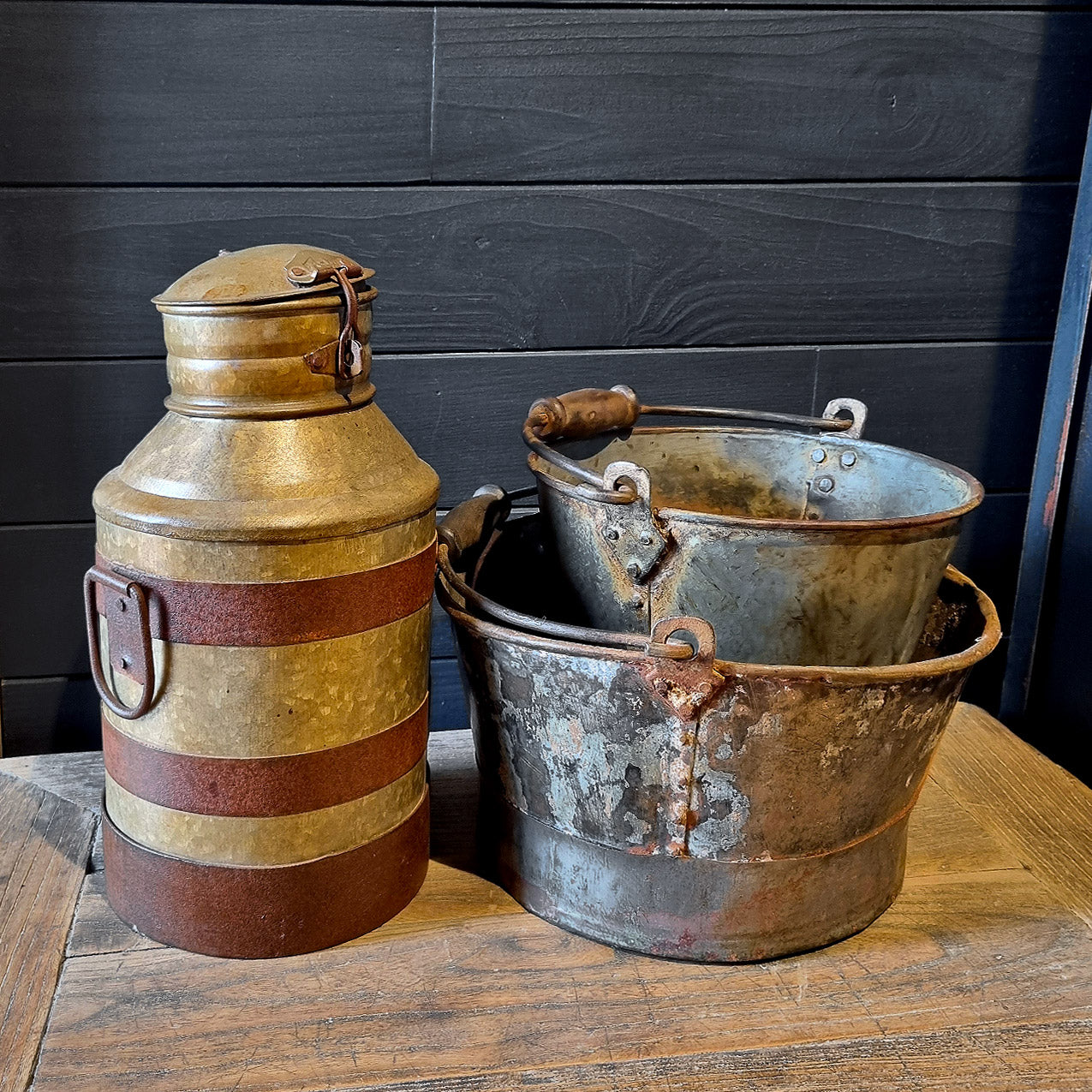 Pot à lait décoratif champêtre
